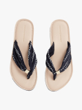 Blue Flip-flops Cu Placa Monogramata Eleganta  Femei