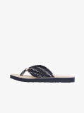 Blue Flip-flops Cu Placa Monogramata Eleganta  Femei