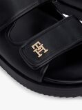 Black Leather TH Monogram Double Strap Sandals  Women