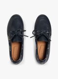 Blue Pantofi Boat Din Piele Cu Monograma TH  Femei