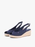 Blue Espadrile Cu Talpa Inalta Si Curea Din Canepa  Femei