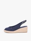 Blue Espadrile Cu Talpa Inalta Si Curea Din Canepa  Femei
