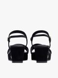 Black Suede TH Monogram Wedge Sandals  Women