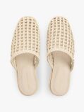 Bej Mules Flat Tesute  Femei