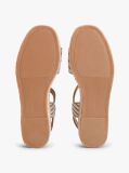 Beige Breton Stripe Platform Wedge Espadrilles  Women