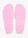 Pink Logo Embroidery Canvas Pool Slides  Women