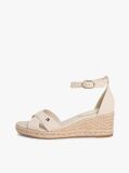 Beige Hemp Crossover Strap Wedge Espadrilles  Women