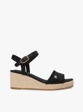 Black TH Monogram Woven Wedge Espadrilles  Women