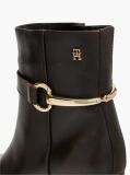 Brown Block Heel Leather Riding Ankle Boots  Women