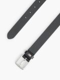 Black Kids' Square Buckle Leather Belt  Kids Unisex
