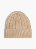 Beige Kids' Flag Embroidery Cable Knit Beanie  Kids Unisex