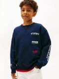 Blue Varsity Mixed Graphic Crew Neck Sweatshirt  Boys