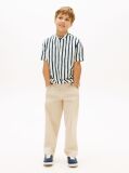 Multi Stripe Linen Blend Short Sleeve Shirt  Boys