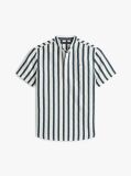 Multi Stripe Linen Blend Short Sleeve Shirt  Boys