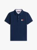 Blue Tricou Polo Cu Croiala Regular Si Steag  Baieti