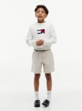 Bej Essential Pantaloni Scurti Chino Loose Cu Curea Signature  Baieti