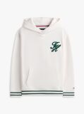 Bej Hanorac Cu Gluga Din Tricot Interlock Cu Logo Brodat  Baieti