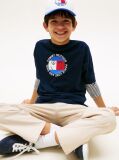 Blue Tricou Cu Logo Smiley Si Steag  Baieti