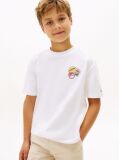 Alb Tricou Cu Imprimeu Grafic Pe Spate  Baieti