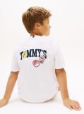Alb Tricou Cu Imprimeu Grafic Pe Spate  Baieti