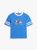 Blue Tricou Din Jersey Cu Imprimeu Cu Steag  Baieti