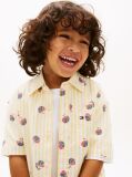 Multi Print Ithaca Stripe Short Sleeve Oxford Shirt  Boys