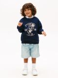 Blue Hanorac Cu Logo Grafic Terry  Baieti