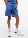 Blue Pantaloni Scurti Relaxati Din Poplin Cu Broderie Steag  Baieti