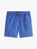 Blue Pantaloni Scurti Relaxati Din Poplin Cu Broderie Steag  Baieti
