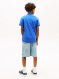 Blue Tricou Polo Cu Croiala Regular Si Steag Brodat  Baieti