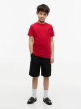 Rosu T-Shirt Cu Guler Crew  Baieti