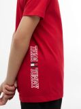 Rosu T-Shirt Cu Guler Crew  Baieti