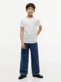 Alb T-Shirt Cu Guler Crew  Baieti