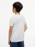 Alb T-Shirt Cu Guler Crew  Baieti