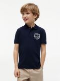 Blue Polo Pique Cu Croiala Regular Si Detalii  Baieti