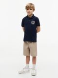 Blue Polo Pique Cu Croiala Regular Si Detalii  Baieti