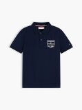 Blue Polo Pique Cu Croiala Regular Si Detalii  Baieti