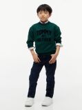 Green Logo Sueded Crew Neck Sweatshirt  Boys