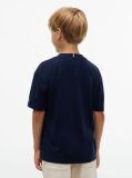 Blue T-Shirt Din Jerseu Cu Guler Rotund Si Logo  Baieti