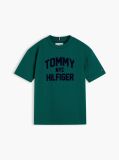 Verde T-Shirt Din Jerseu Cu Guler Rotund Si Logo  Baieti