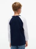 Blue T-Shirt Varsity Cu Blocuri De Culori Si Logo  Baieti