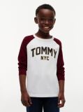 White Colour-Blocked Varsity Logo T-Shirt  Boys