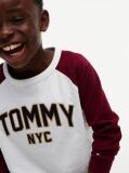 White Colour-Blocked Varsity Logo T-Shirt  Boys