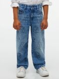 Denim Blugi Peanuts® Uzati Cu Croiala Loose  Baieti