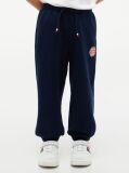 Blue Joggers Cu Croiala Larga Si Logo  Baieti