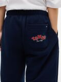 Blue Joggers Cu Croiala Larga Si Logo  Baieti