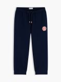 Blue Joggers Cu Croiala Larga Si Logo  Baieti