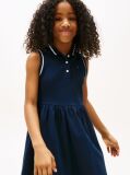 Blue Rochie Polo Esentiala Fara Maneci Fit And Flare  Fete