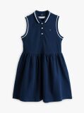Blue Rochie Polo Esentiala Fara Maneci Fit And Flare  Fete