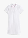 Alb Rochie Polo Cu Guler Rotund In Contrast  Fete